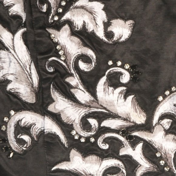 White House Black Market, Bustier, Black with White Floral Embroidered - Picture 4 of 4